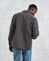wax london men's Whiting - Black And Grey Chiltern Overshirt