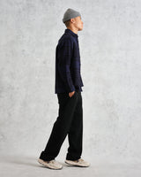 wax london men's Whiting - Blue And Black Lake Check Overshirt