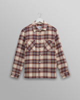wax london men's Whiting - Ecru And Multicolour Hutton Check Overshirt
