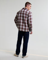 wax london men's Whiting - Ecru And Multicolour Zoar Check Overshirt