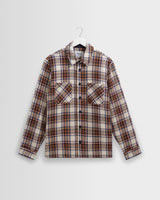 wax london men's Whiting - Ecru And Multicolour Zoar Check Overshirt
