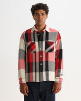 Whiting - Ecru And Red Camden Tempo Check Overshirt