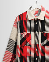 Whiting - Ecru And Red Camden Tempo Check Overshirt