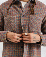 wax london men's Whiting - Multicolour Mini Check Overshirt
