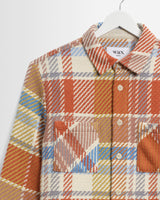 wax london men's Whiting - Multicolour Pastel Bude Check Overshirt