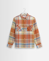wax london men's Whiting - Multicolour Pastel Bude Check Overshirt