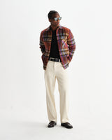 wax london men's Whiting - Multicolour Wool Check Overshirt