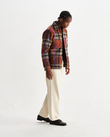 wax london men's Whiting - Multicolour Wool Check Overshirt