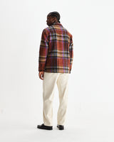 wax london men's Whiting - Multicolour Wool Check Overshirt