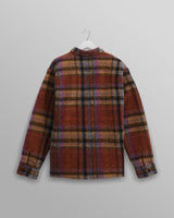 wax london men's Whiting - Multicolour Wool Check Overshirt