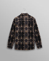 wax london men's Whiting - Natural And Navy Glitch Check Overshirt