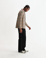 wax london men's Whiting - Natural Houndstooth-Weave Overshirt