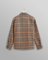 wax london men's Whiting - Natural Houndstooth-Weave Overshirt