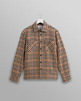 wax london men's Whiting - Natural Houndstooth-Weave Overshirt
