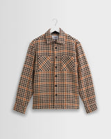 wax london men's Whiting - Natural Houndstooth-Weave Overshirt