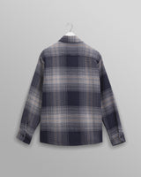 wax london men's Whiting - Navy And Blue Ombre Check Overshirt