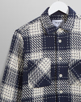 wax london men's *Whiting - Navy Marine Beatnik Overshirt - STORES