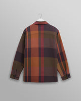 wax london men's Whiting - Orange And Multicolour Tempo Check Overshirt