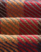 wax london men's Whiting - Orange And Multicolour Tempo Check Overshirt