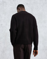 wax london men's Wilde - Black Boucle Jumper