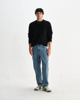 wax london men's Wilde - Black Fluffy Wool Crewneck