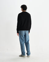 wax london men's Wilde - Black Fluffy Wool Crewneck