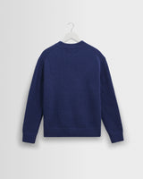 wax london men's Wilde - Blue Fluffy Wool Crewneck