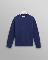 wax london men's Wilde - Blue Fluffy Wool Crewneck