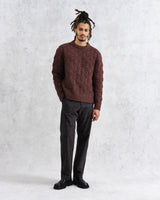 wax london men's Wilde - Brown Checkerboard Leaf Jumper