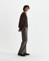wax london men's Wilde - Brown Fluffy Wool Crewneck