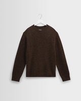wax london men's Wilde - Brown Fluffy Wool Crewneck