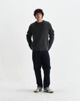 wax london men's Wilde - Charcoal Donegal Wool Crewneck
