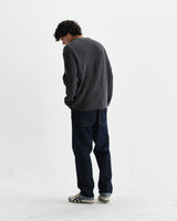 wax london men's Wilde - Charcoal Donegal Wool Crewneck