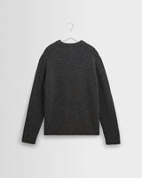wax london men's Wilde - Charcoal Donegal Wool Crewneck