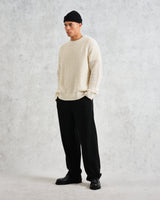 wax london men's Wilde - Ecru Open Knit Jumper