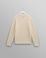 wax london men's Wilde - Ecru Open Knit Jumper