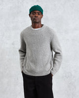 wax london men's Wilde - Grey Fleck Wool Jumper