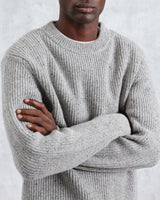 wax london men's Wilde - Grey Fleck Wool Jumper