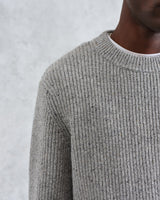 wax london men's Wilde - Grey Fleck Wool Jumper