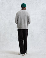 wax london men's Wilde - Grey Fleck Wool Jumper