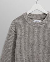 wax london men's Wilde - Grey Fleck Wool Jumper