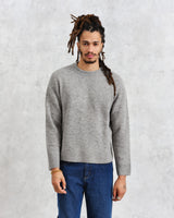 wax london men's Wilde - Grey Marl Boucle Jumper