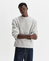 wax london men's Wilde - Multicolour Fleck Ribbed Chunky Wool Crewneck