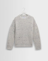 wax london men's Wilde - Multicolour Fleck Ribbed Chunky Wool Crewneck