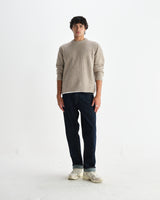 wax london men's Wilde - Natural Donegal Wool Crewneck