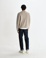 wax london men's Wilde - Natural Donegal Wool Crewneck