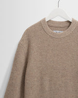 wax london men's Wilde - Natural Donegal Wool Crewneck