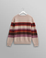 wax london men's Wilde - Oatmeal Brush Stripe Wool Jumper