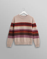 wax london men's Wilde - Oatmeal Brush Stripe Wool Jumper
