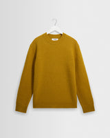 wax london men's Wilde - Olive Fluffy Wool Crewneck